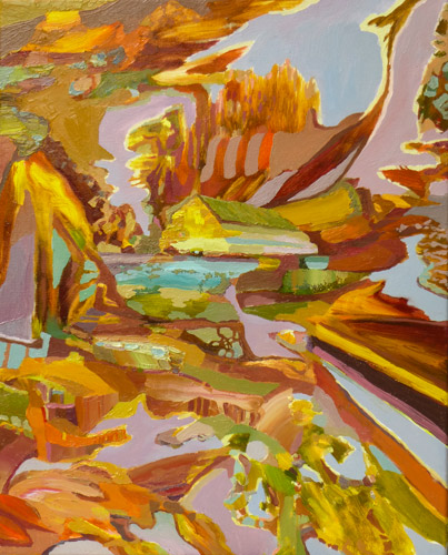 Phantasielandschaft, 50 x 40 cm, Oel-LW, 2013